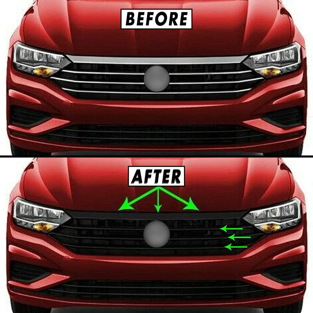 2019-2021 Volkswagen Jetta | Front Grill Trim Chrome Delete PreCut Vinyl Wrap