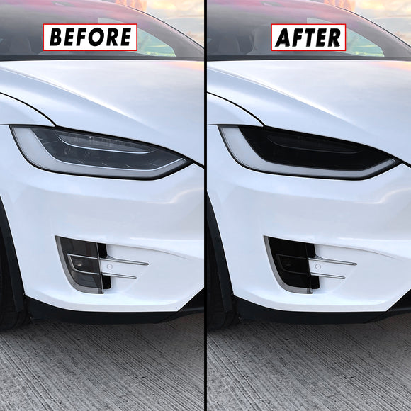 2016-2021 Tesla Model X | Headlight Cutout PreCut Tint Overlays