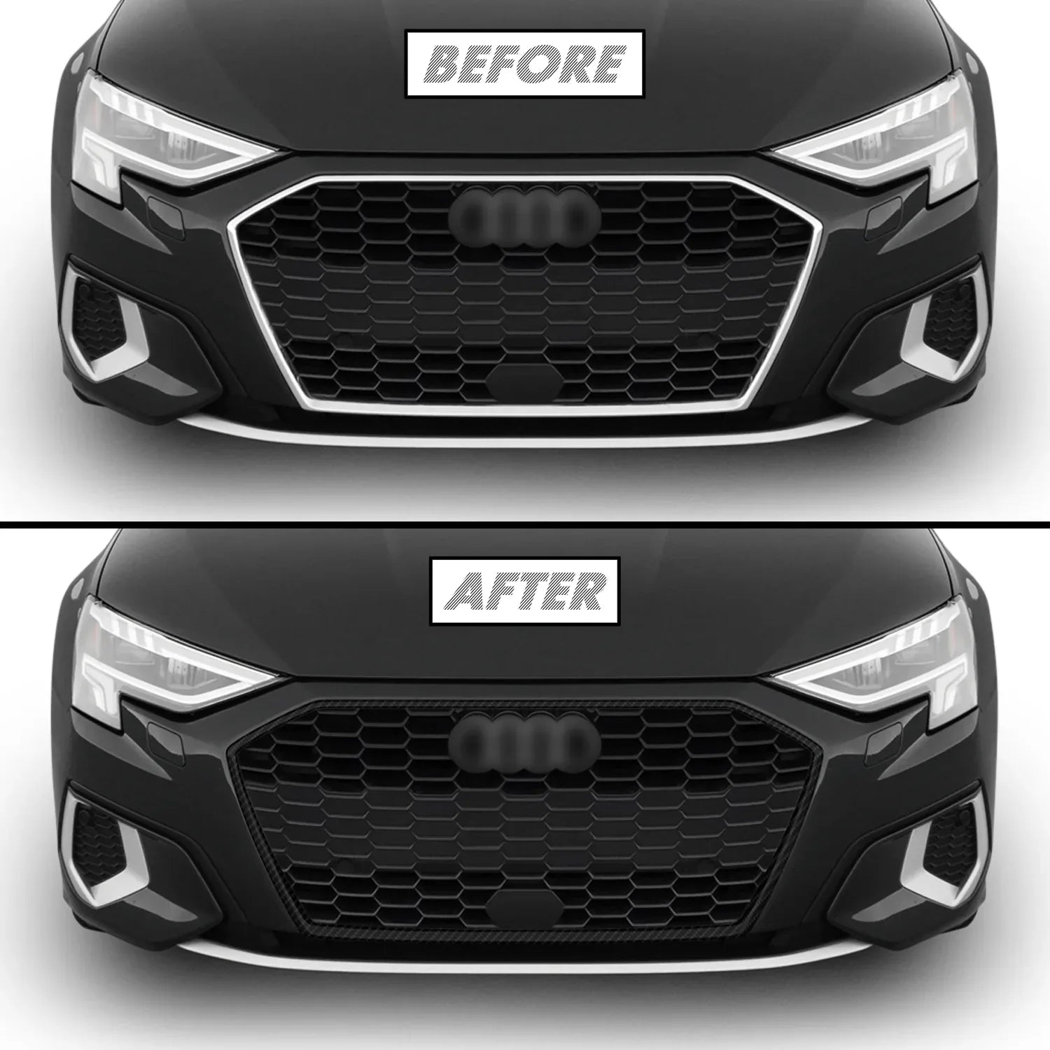 2022-2024 Audi A3 | Front Grill Trim Chrome Delete PreCut Vinyl Wrap