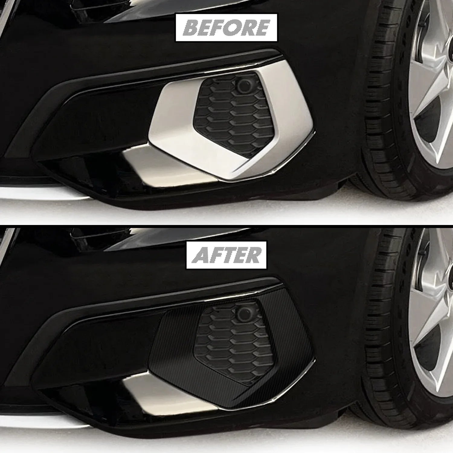2022-2024 Audi A3 | Front Bumper Side Vent Trim Chrome Delete PreCut Vinyl Wrap