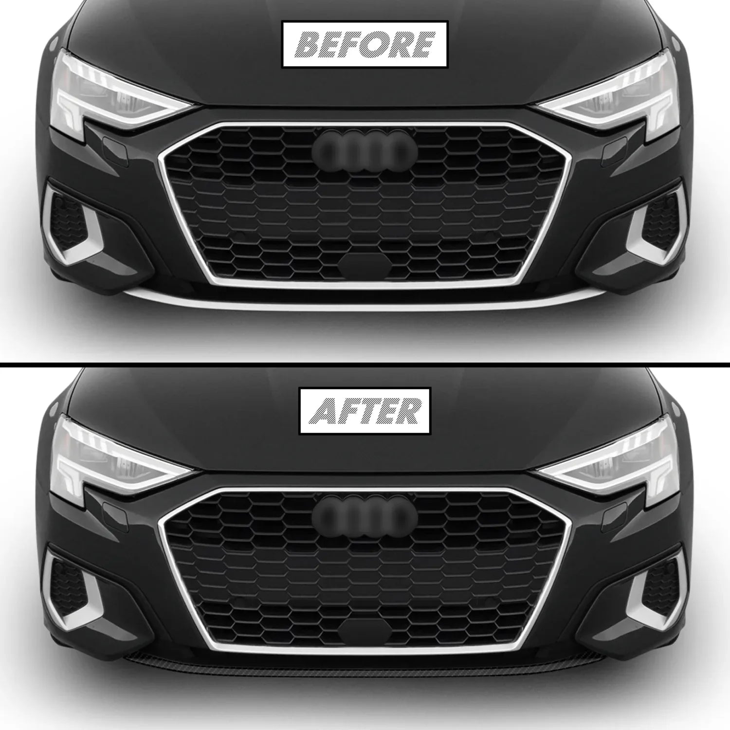 2022-2024 Audi A3 | Front Bumper Lower Lip Trim Chrome Delete PreCut Vinyl Wrap