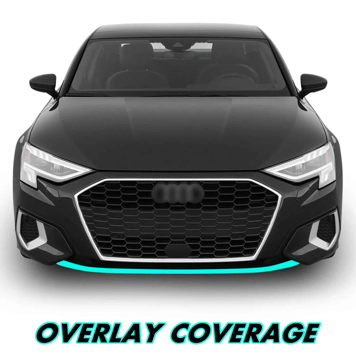 2022-2024 Audi A3 | Front Bumper Lower Lip Trim Chrome Delete PreCut Vinyl Wrap