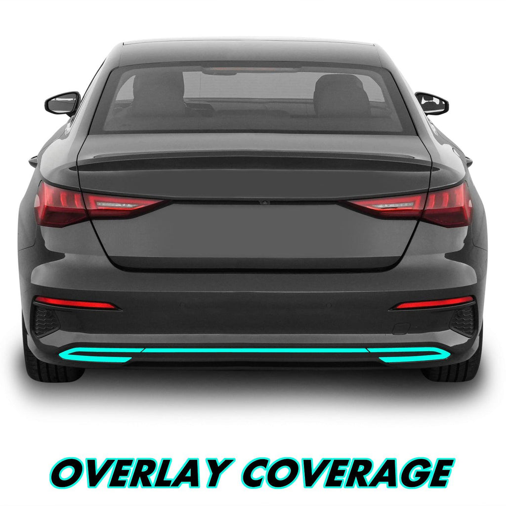 2022-2024 Audi A3 | Rear Bumper Diffuser Trim Chrome Delete PreCut Vinyl Wrap