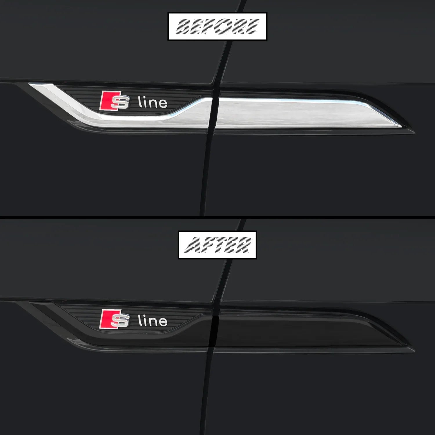 2018-2023 Audi A5 / S5 | Fender Trim Chrome Delete PreCut Vinyl Wrap