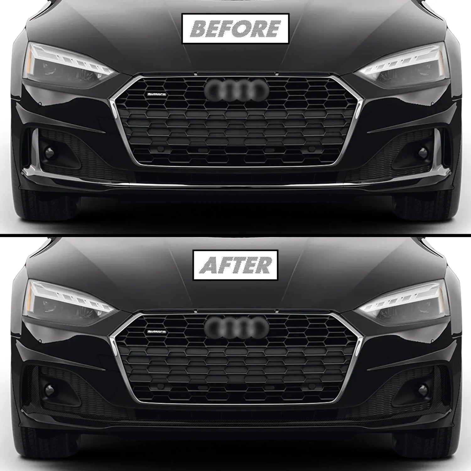 2020-2024 Audi A5 | Front Bumper Lower Lip Trim Chrome Delete PreCut Vinyl Wrap