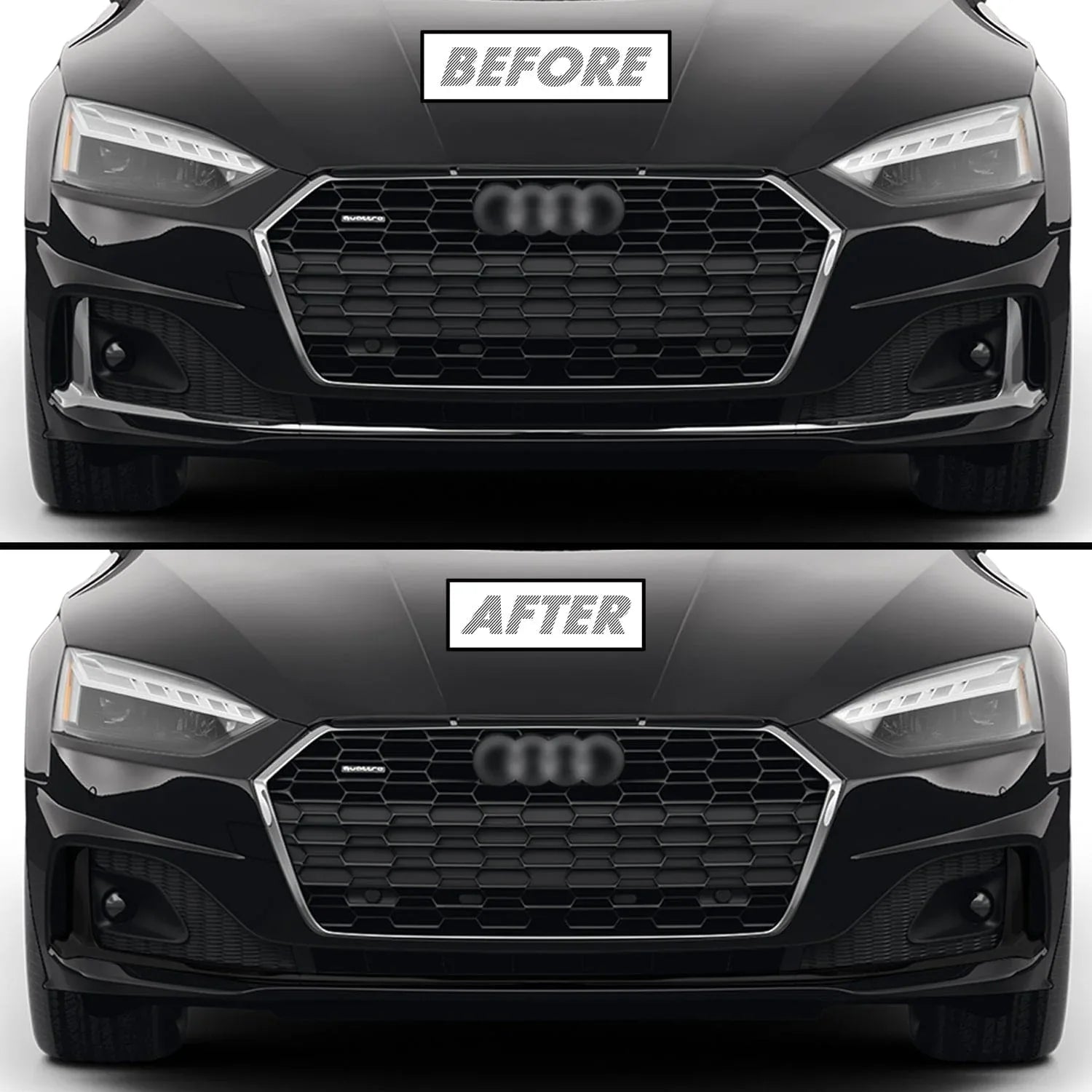 2020-2024 Audi A5 | Front Bumper Lower Lip Trim Chrome Delete PreCut Vinyl Wrap