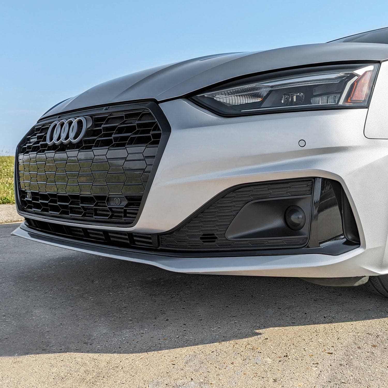 2020-2024 Audi A5 | Front Bumper Lower Lip Trim Chrome Delete PreCut Vinyl Wrap