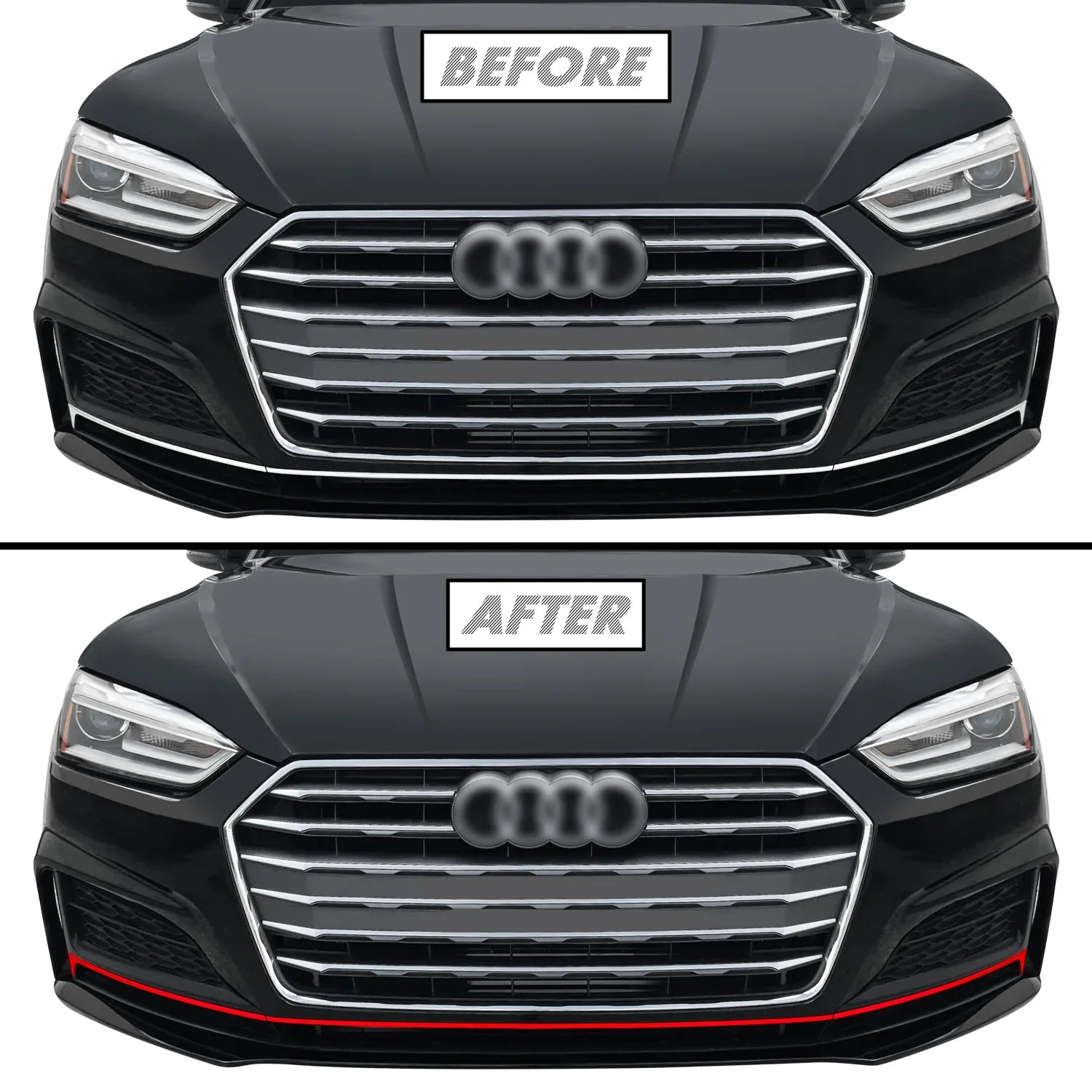 2018-2023 Audi A5 / S5 Coupe | Front Bumper Lower Lip Trim Chrome Delete PreCut Vinyl Wrap