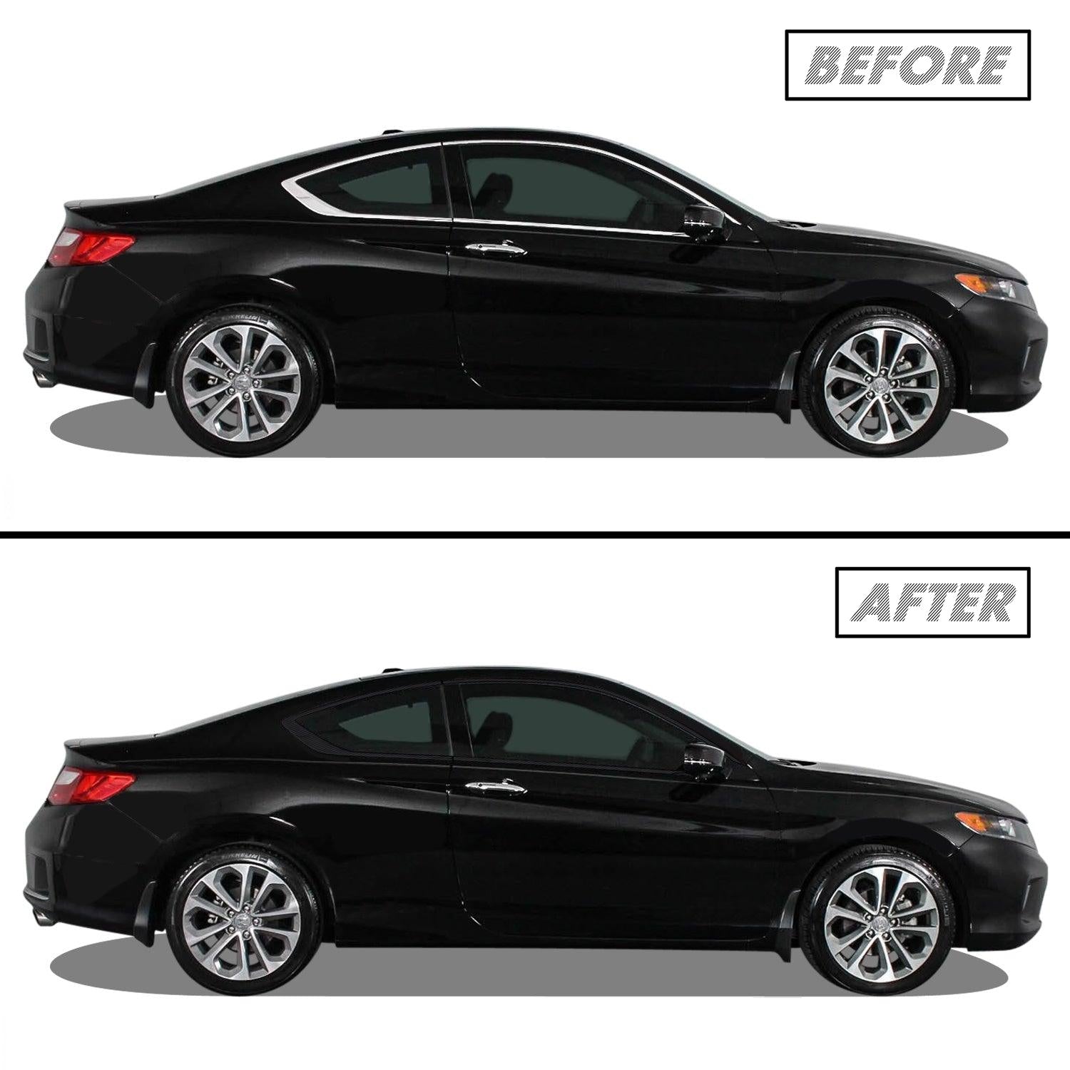 2013-2017 Honda Accord Coupe | Window Trim Chrome Delete PreCut Vinyl Wrap
