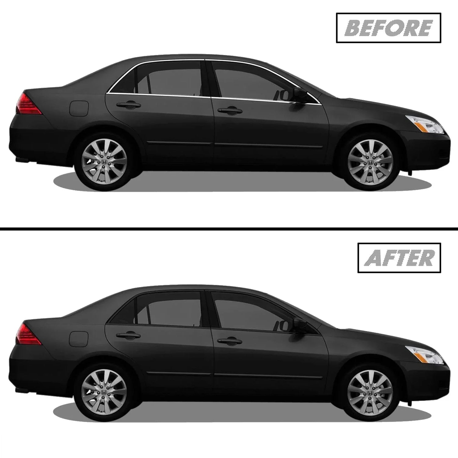 2003-2007 Honda Accord Sedan | Window Trim Chrome Delete PreCut Vinyl Wrap
