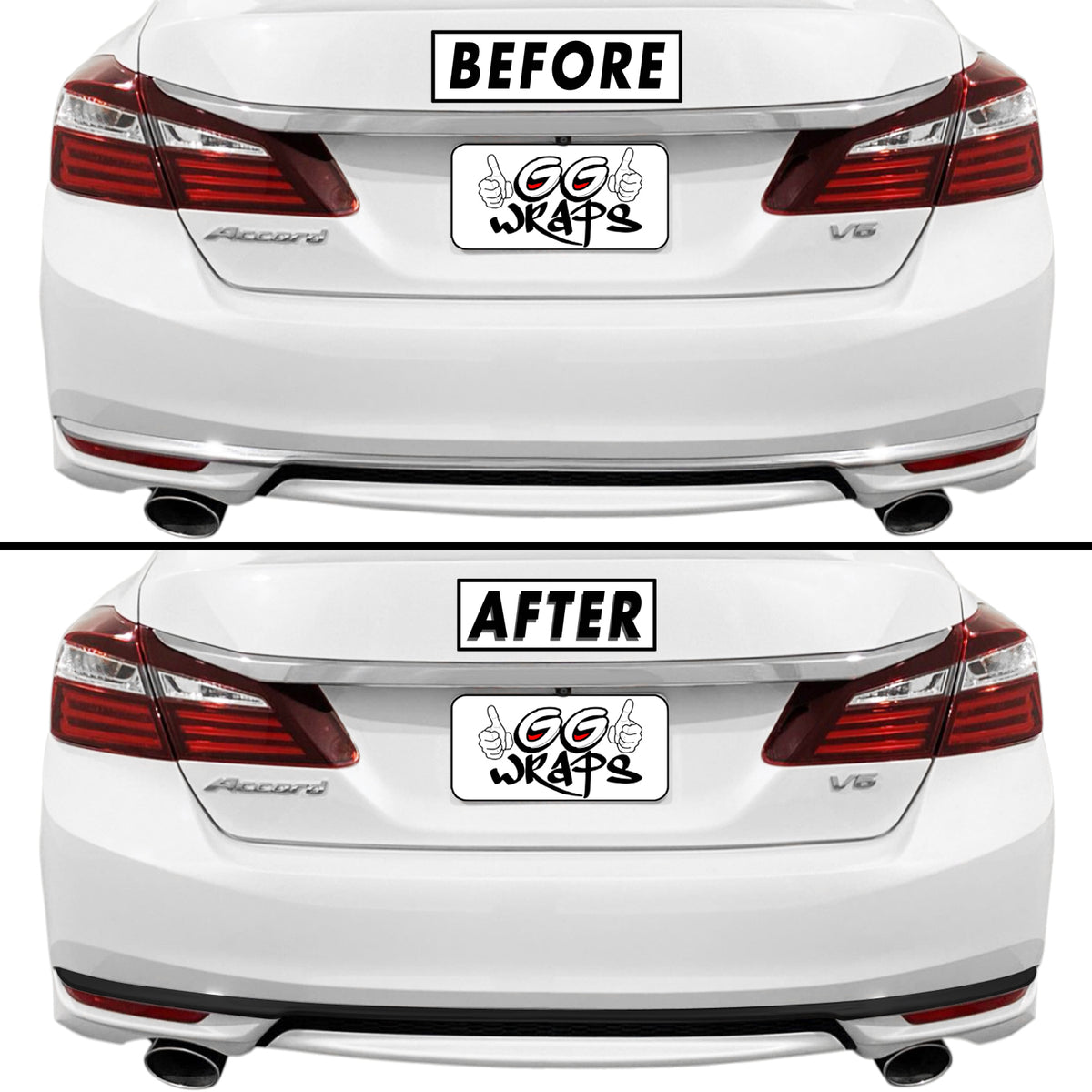 2016-2017 Honda Accord Sedan | Rear Bumper Diffuser Trim Chrome Delete PreCut Vinyl Wrap