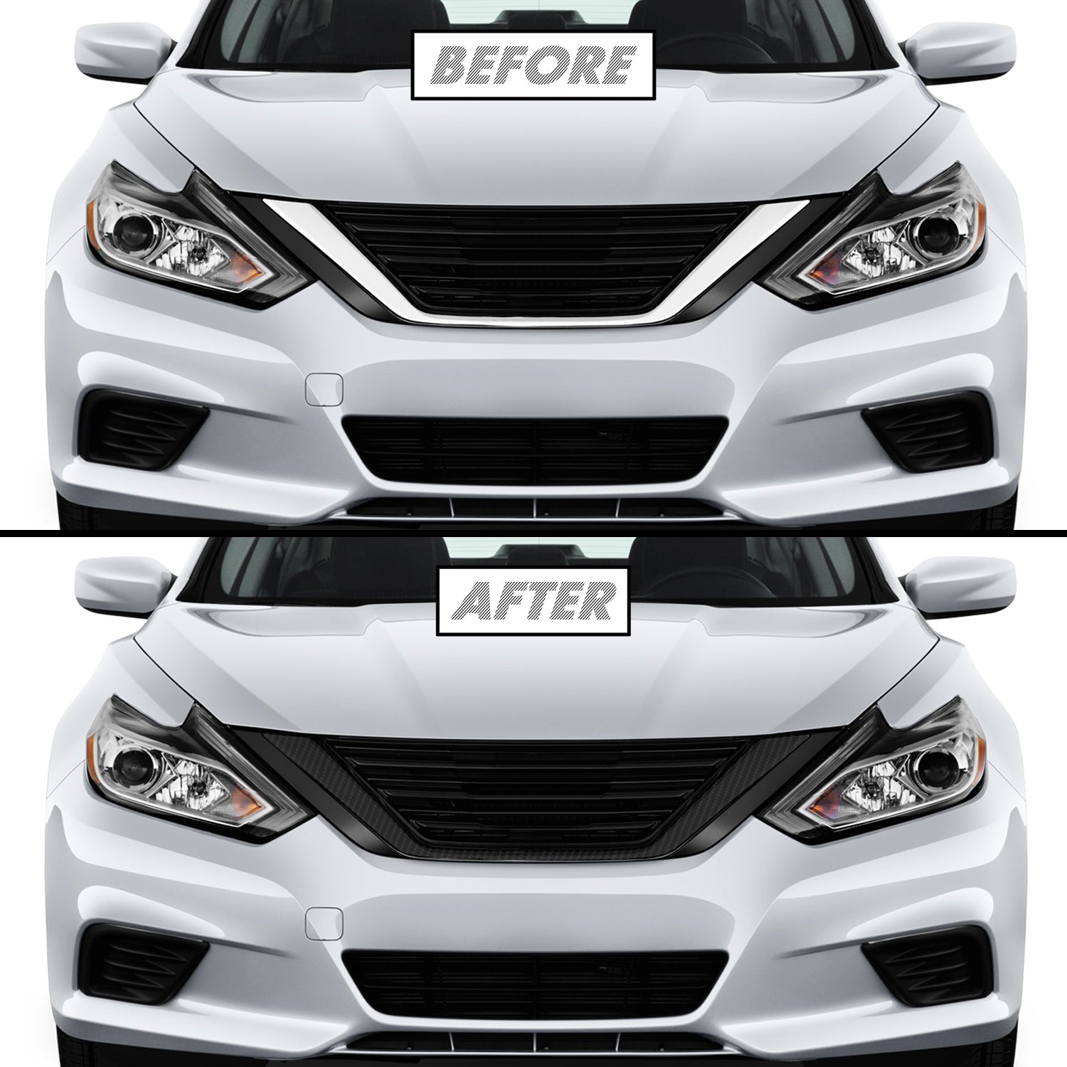 2016-2018 Nissan Altima | Front Grill Trim Chrome Delete PreCut Vinyl Wrap