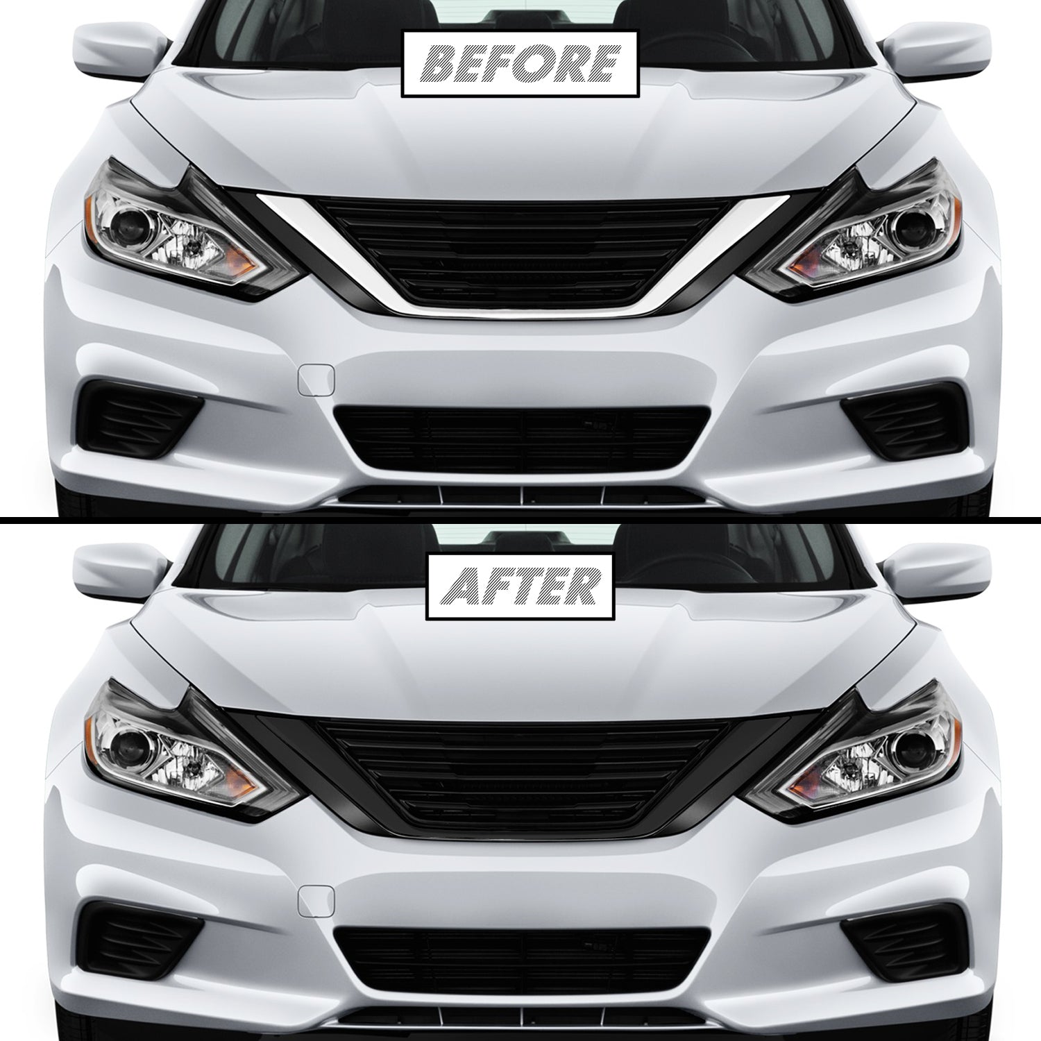 2016-2018 Nissan Altima | Front Grill Trim Chrome Delete PreCut Vinyl Wrap