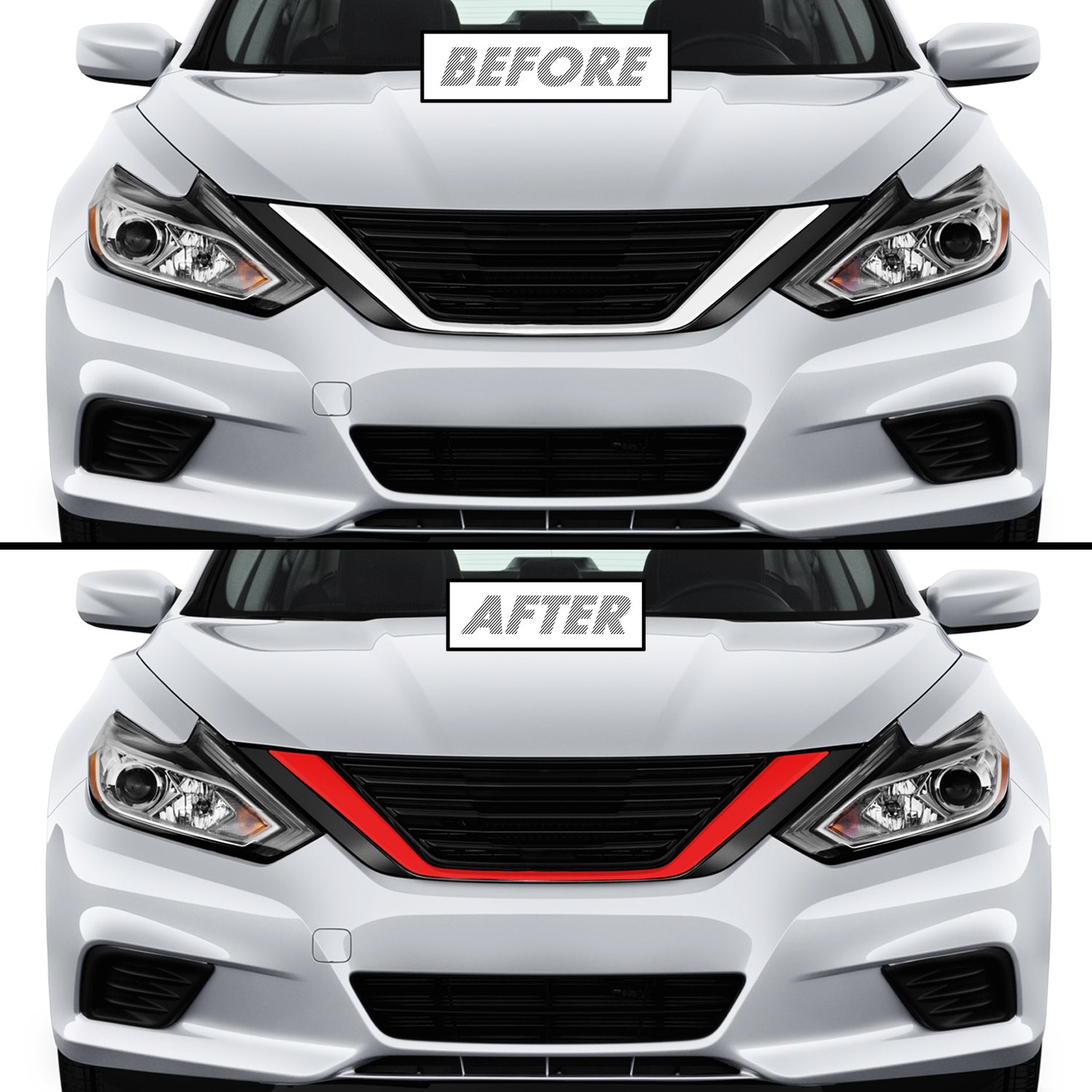 2016-2018 Nissan Altima | Front Grill Trim Chrome Delete PreCut Vinyl Wrap