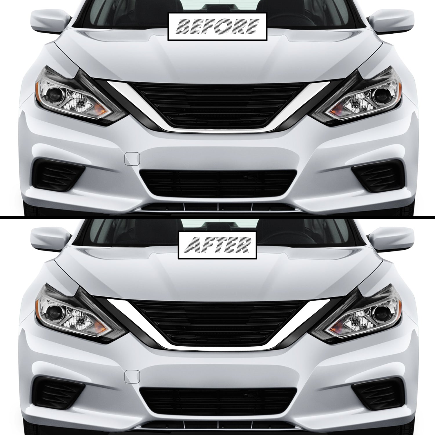 2016-2018 Nissan Altima | Front Grill Trim Chrome Delete PreCut Vinyl Wrap