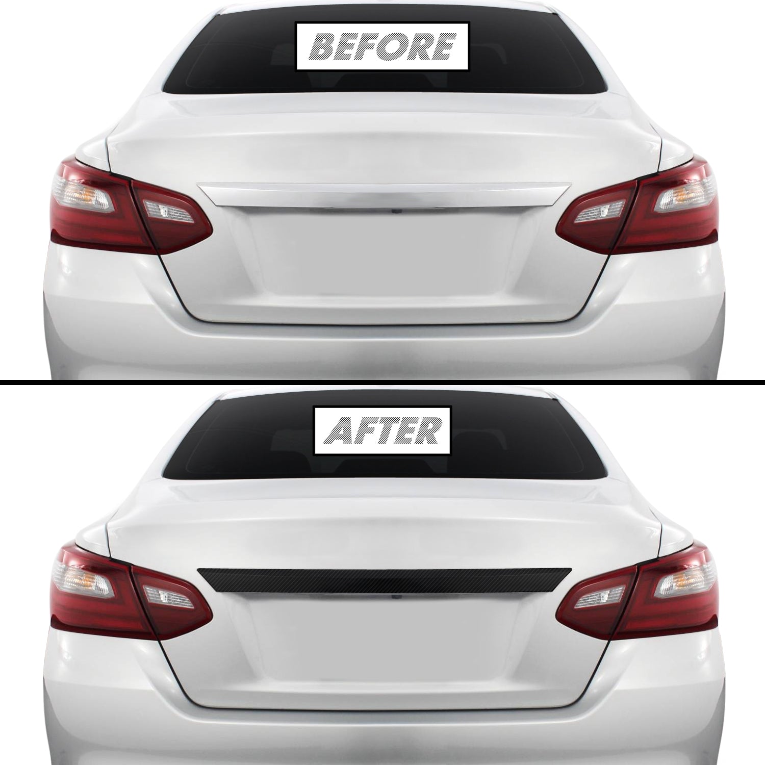 2016-2018 Nissan Altima | Rear Trunk Trim Chrome Delete PreCut Vinyl Wrap