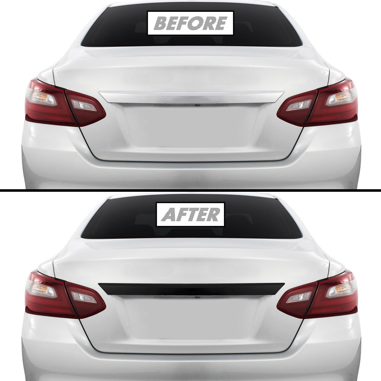 2016-2018 Nissan Altima | Rear Trunk Trim Chrome Delete PreCut Vinyl Wrap