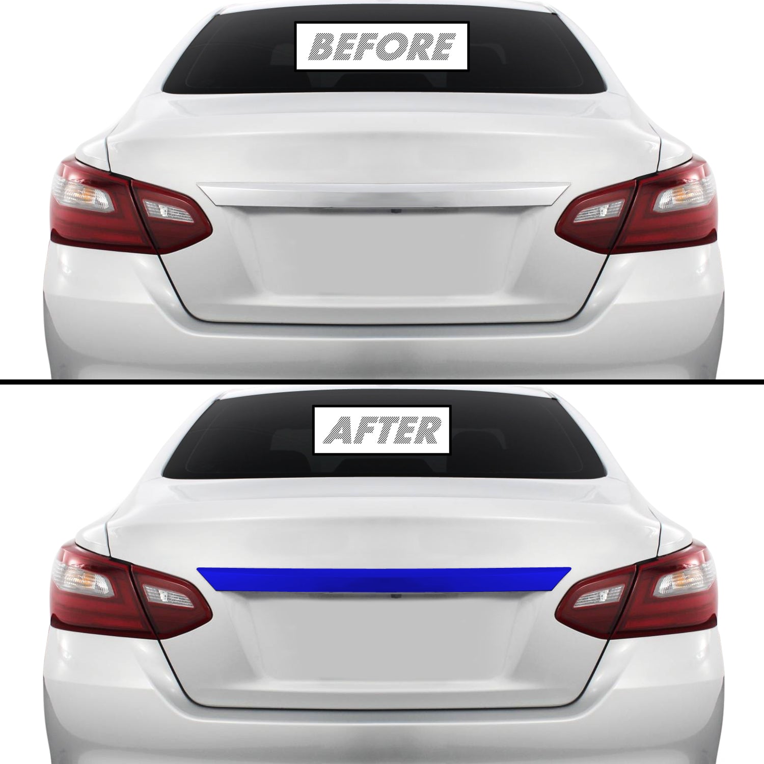 2016-2018 Nissan Altima | Rear Trunk Trim Chrome Delete PreCut Vinyl Wrap