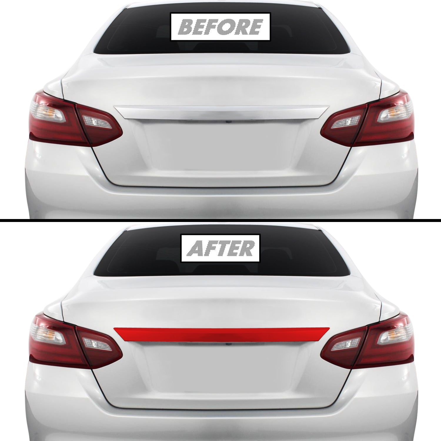 2016-2018 Nissan Altima | Rear Trunk Trim Chrome Delete PreCut Vinyl Wrap