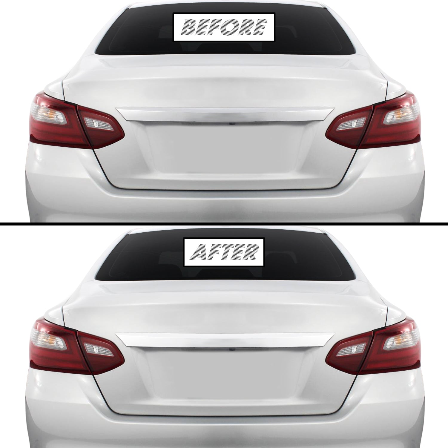 2016-2018 Nissan Altima | Rear Trunk Trim Chrome Delete PreCut Vinyl Wrap