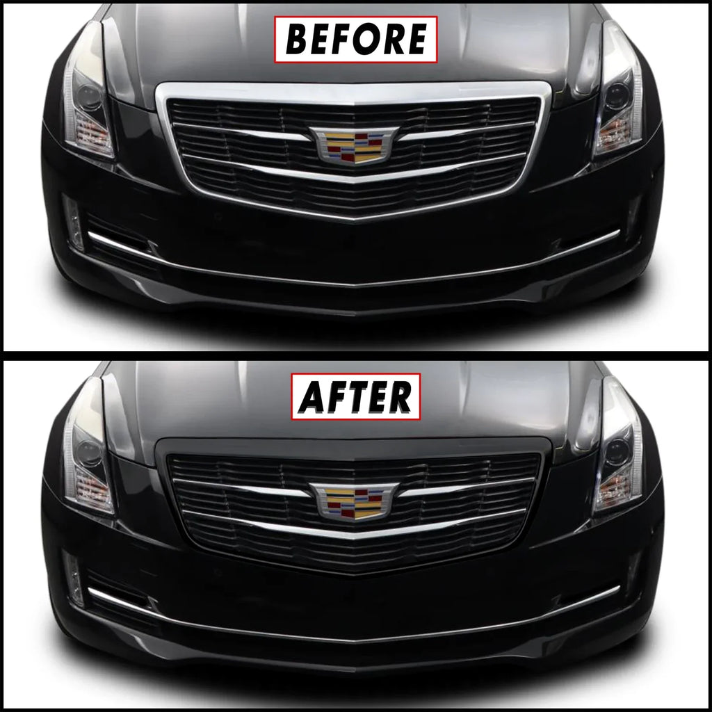 2015-2019 Cadillac ATS | Outer Front Grill Trim Chrome Delete PreCut Vinyl Wrap