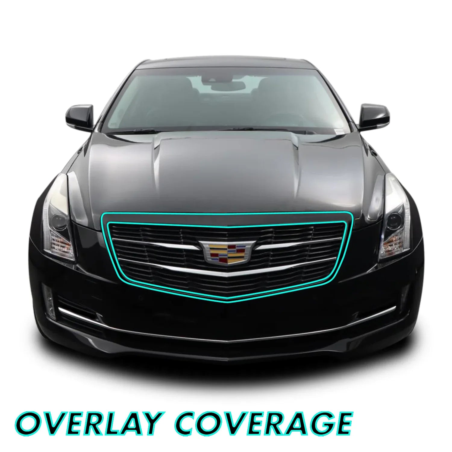 2015-2019 Cadillac ATS | Outer Front Grill Trim Chrome Delete PreCut Vinyl Wrap