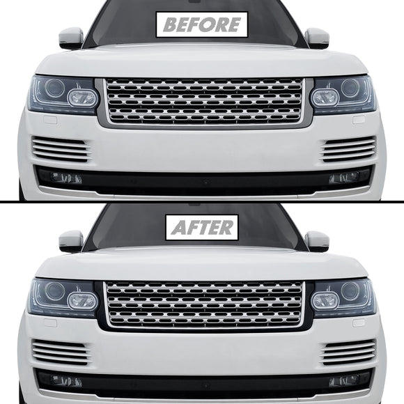 2014-2017 Land Rover Range Rover | Front Grill Trim Chrome Delete PreCut Vinyl Wrap