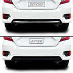 2019-2021 Honda Civic | Rear Bumper Diffuser Trim Chrome Delete PreCut Vinyl Wrap