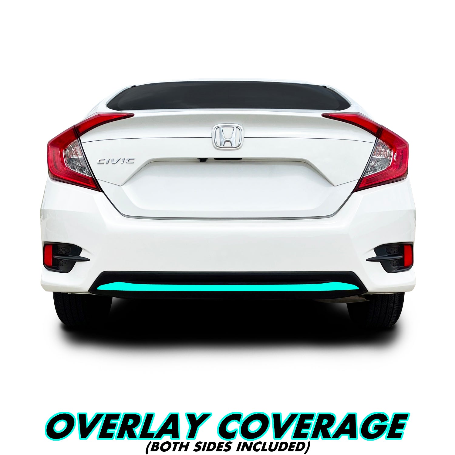 2019-2021 Honda Civic | Rear Bumper Diffuser Trim Chrome Delete PreCut Vinyl Wrap