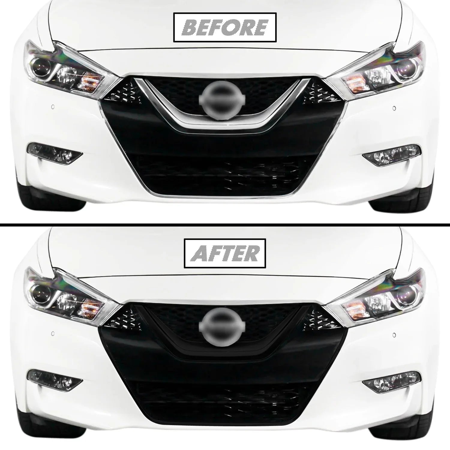 2016-2018 Nissan Maxima | Front Grill Trim Chrome Delete PreCut Vinyl Wrap