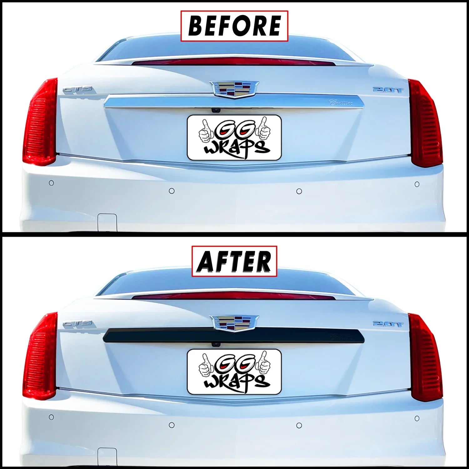 2015-2019 Cadillac CTS | Rear Trunk Trim Chrome Delete PreCut Vinyl Wrap