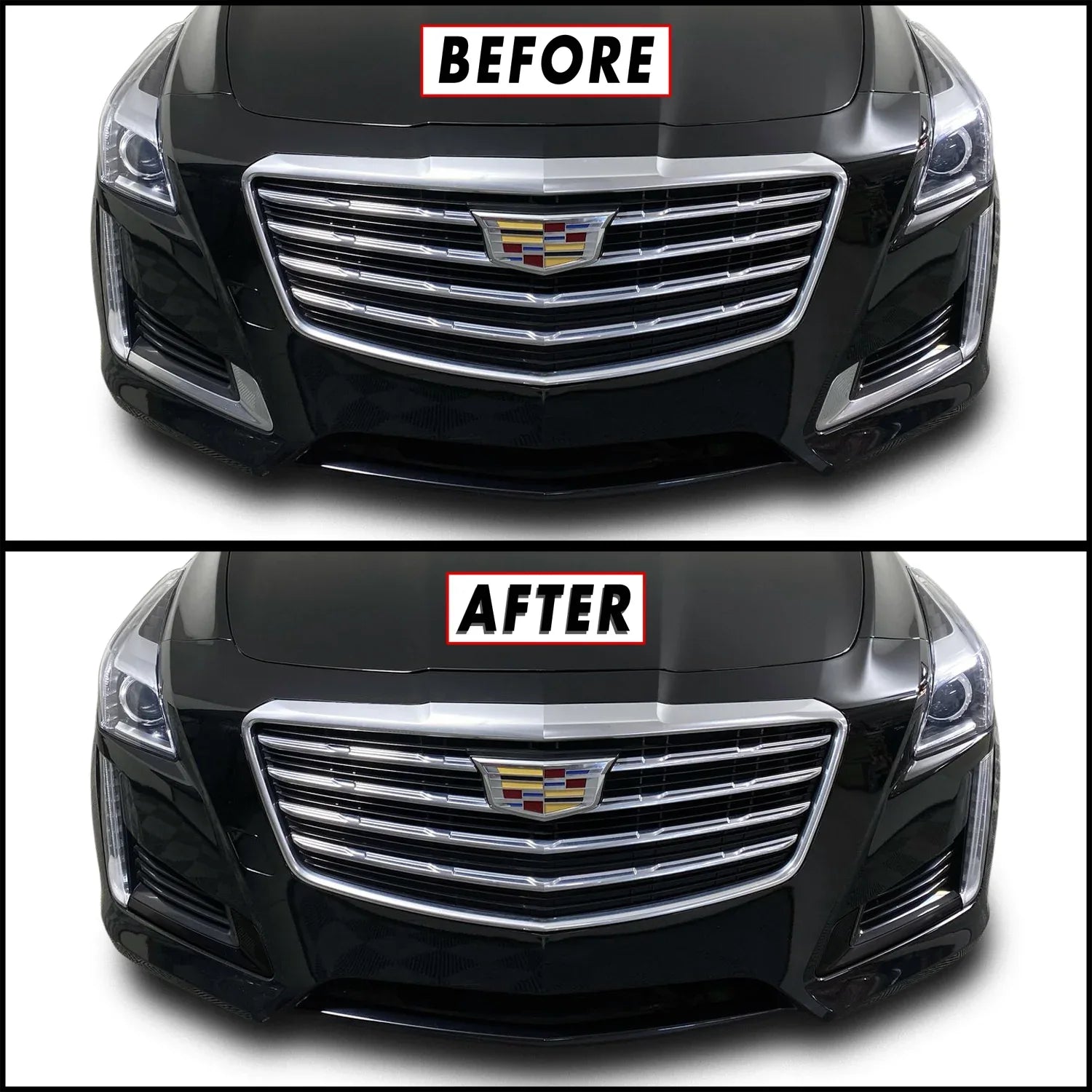 2014-2019 Cadillac CTS Sedan | Fog Light Trim Chrome Delete PreCut Vinyl Wrap