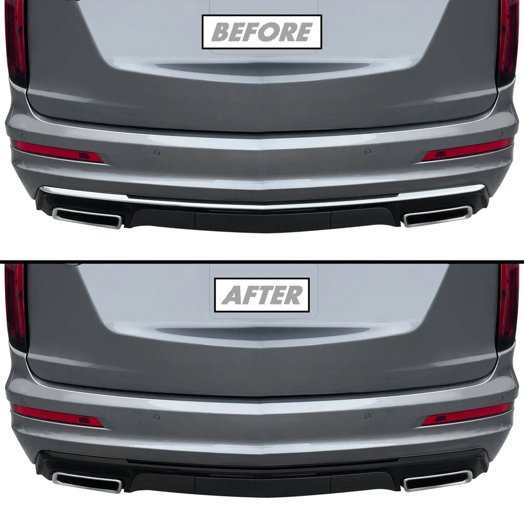 2020-2025 Cadillac XT6 | Rear Bumper Diffuser Trim Chrome Delete PreCut Vinyl Wrap