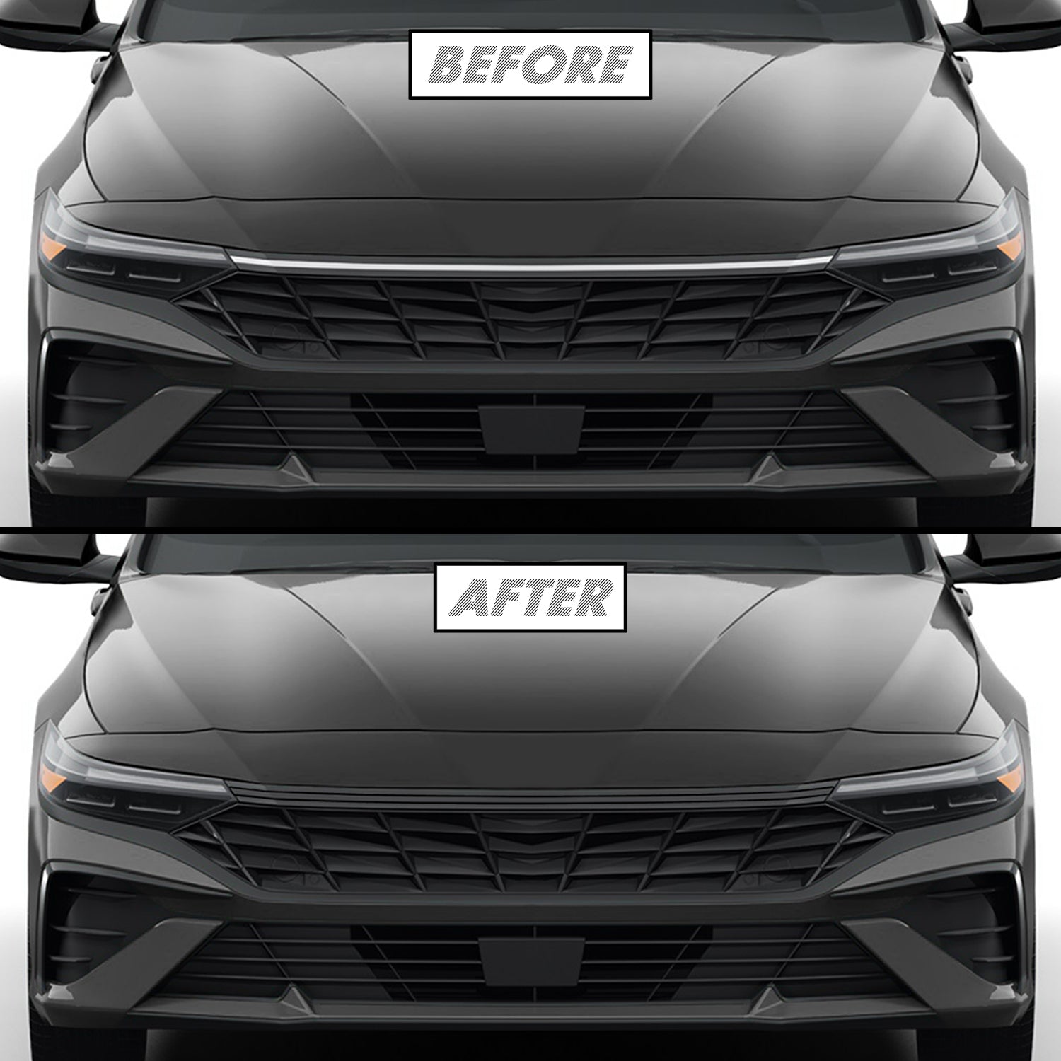 2024-2026 Hyundai Elantra | Front Grill Trim Chrome Delete PreCut Vinyl Wrap
