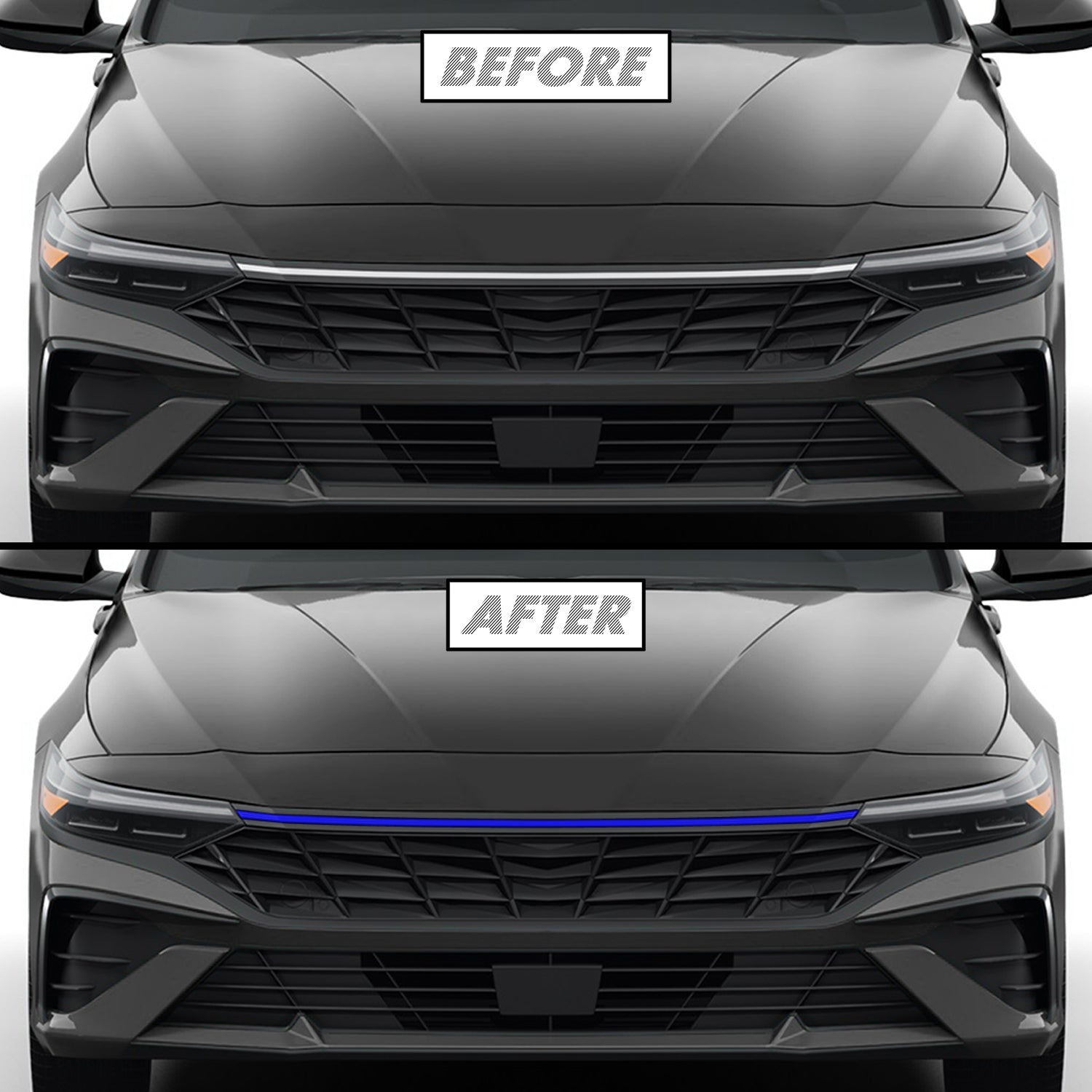 2024-2026 Hyundai Elantra | Front Grill Trim Chrome Delete PreCut Vinyl Wrap