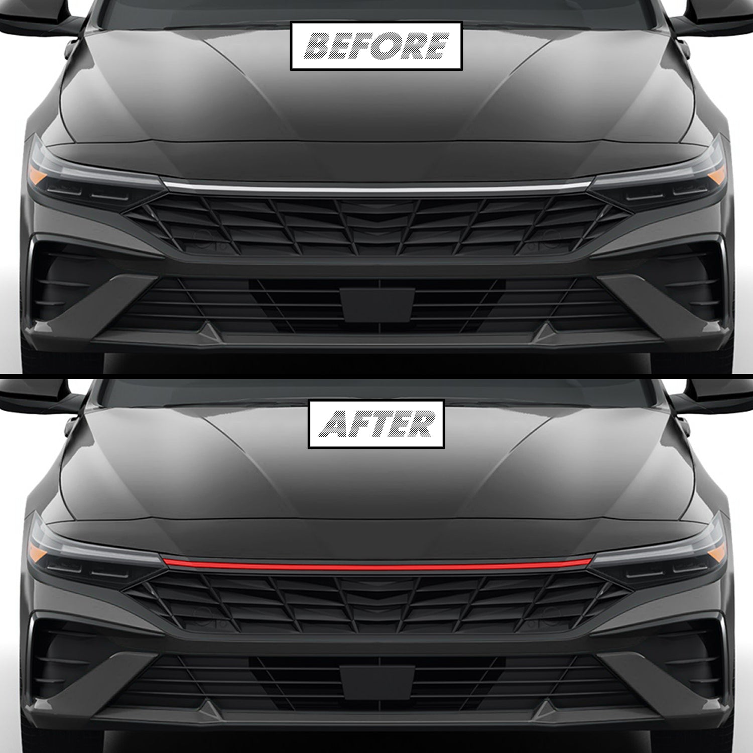 2024-2026 Hyundai Elantra | Front Grill Trim Chrome Delete PreCut Vinyl Wrap