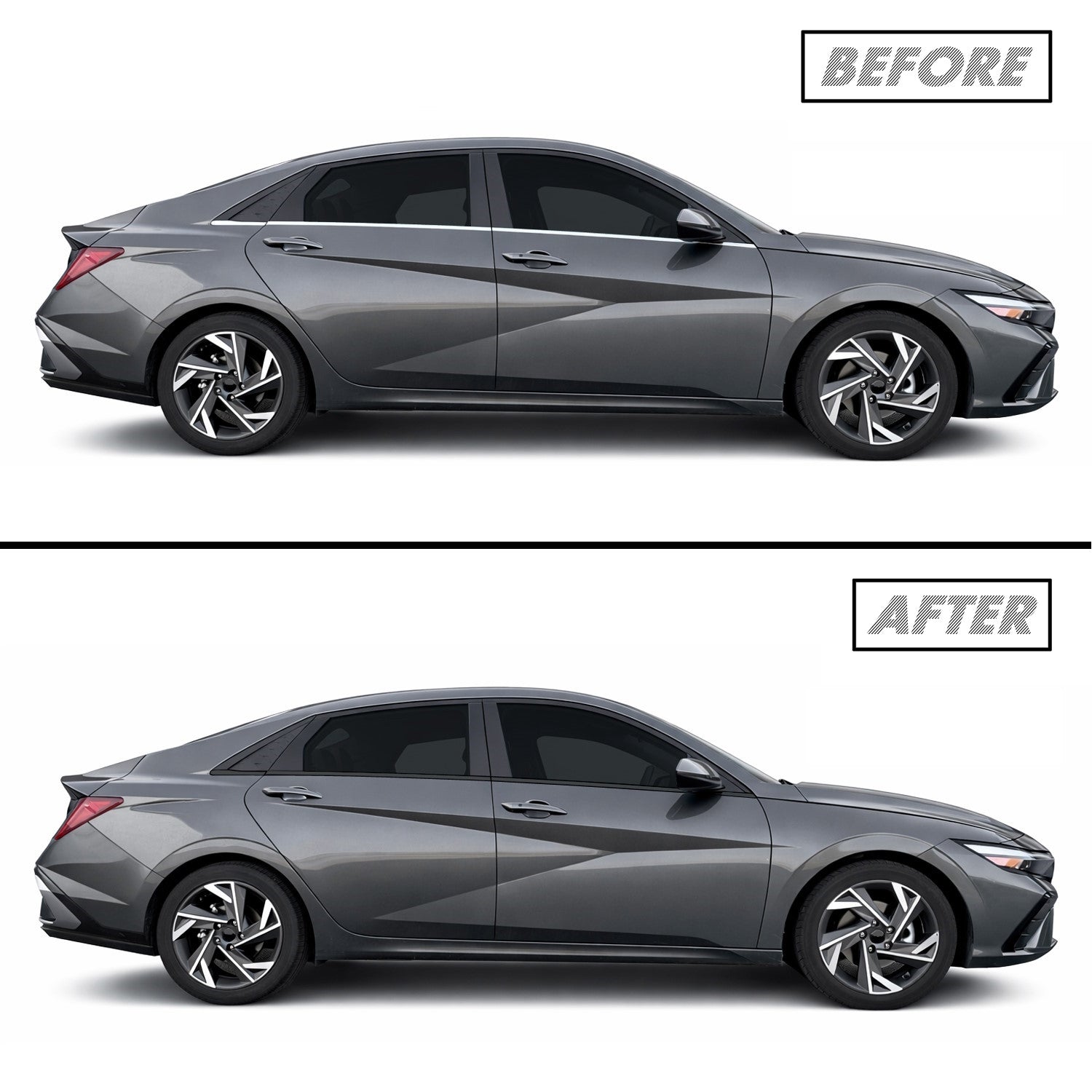 2024-2026 Hyundai Elantra | Window Trim Chrome Delete PreCut Vinyl Wrap