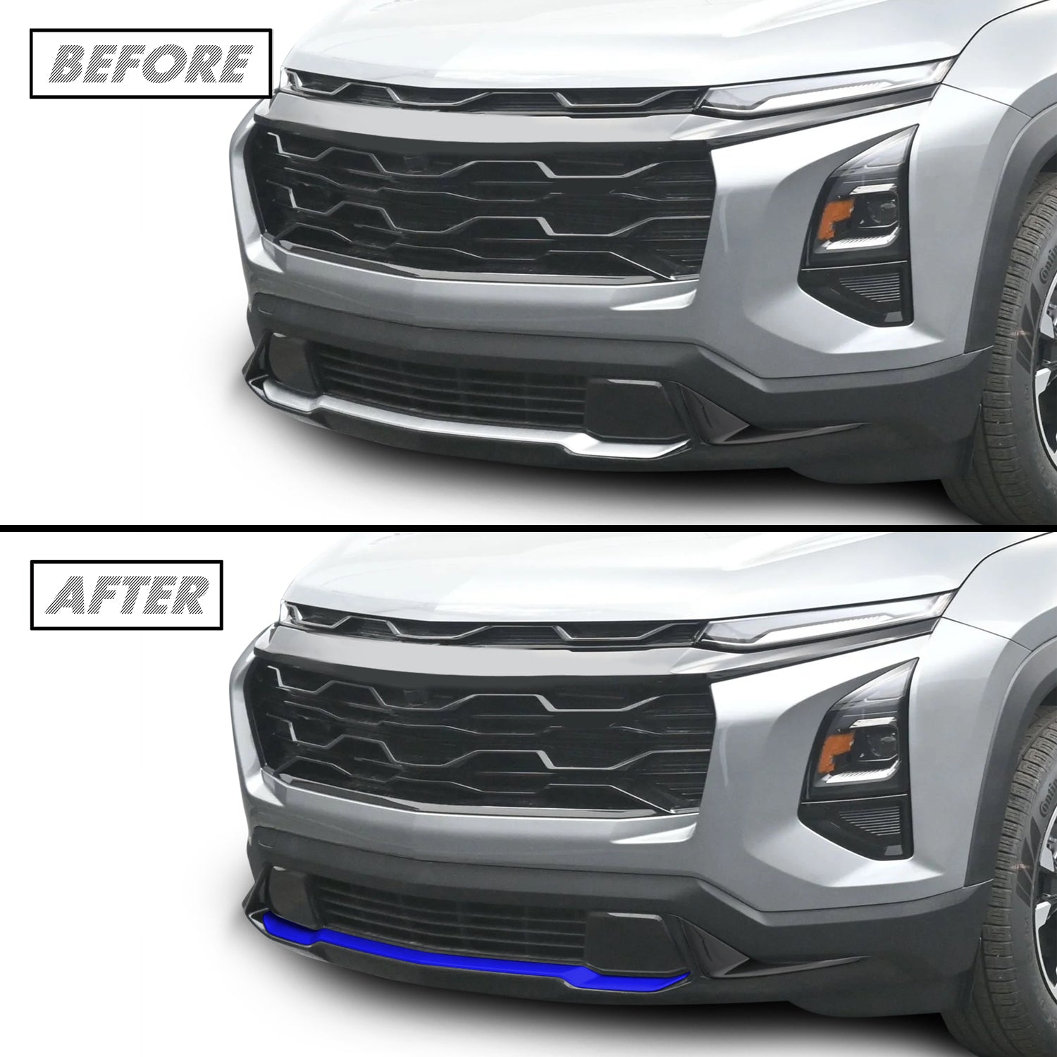 2025-2026 Chevrolet Equinox | Front Bumper Lower Lip Trim Chrome Delete PreCut Vinyl Wrap