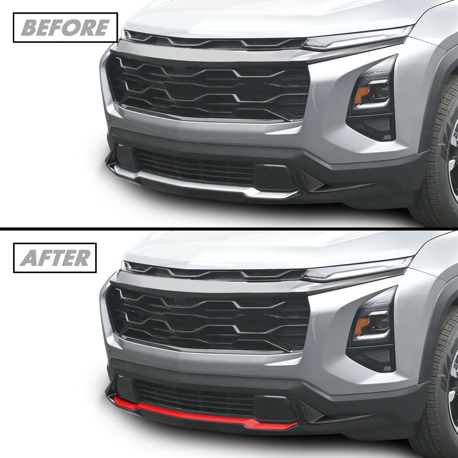 2025-2026 Chevrolet Equinox | Front Bumper Lower Lip Trim Chrome Delete PreCut Vinyl Wrap