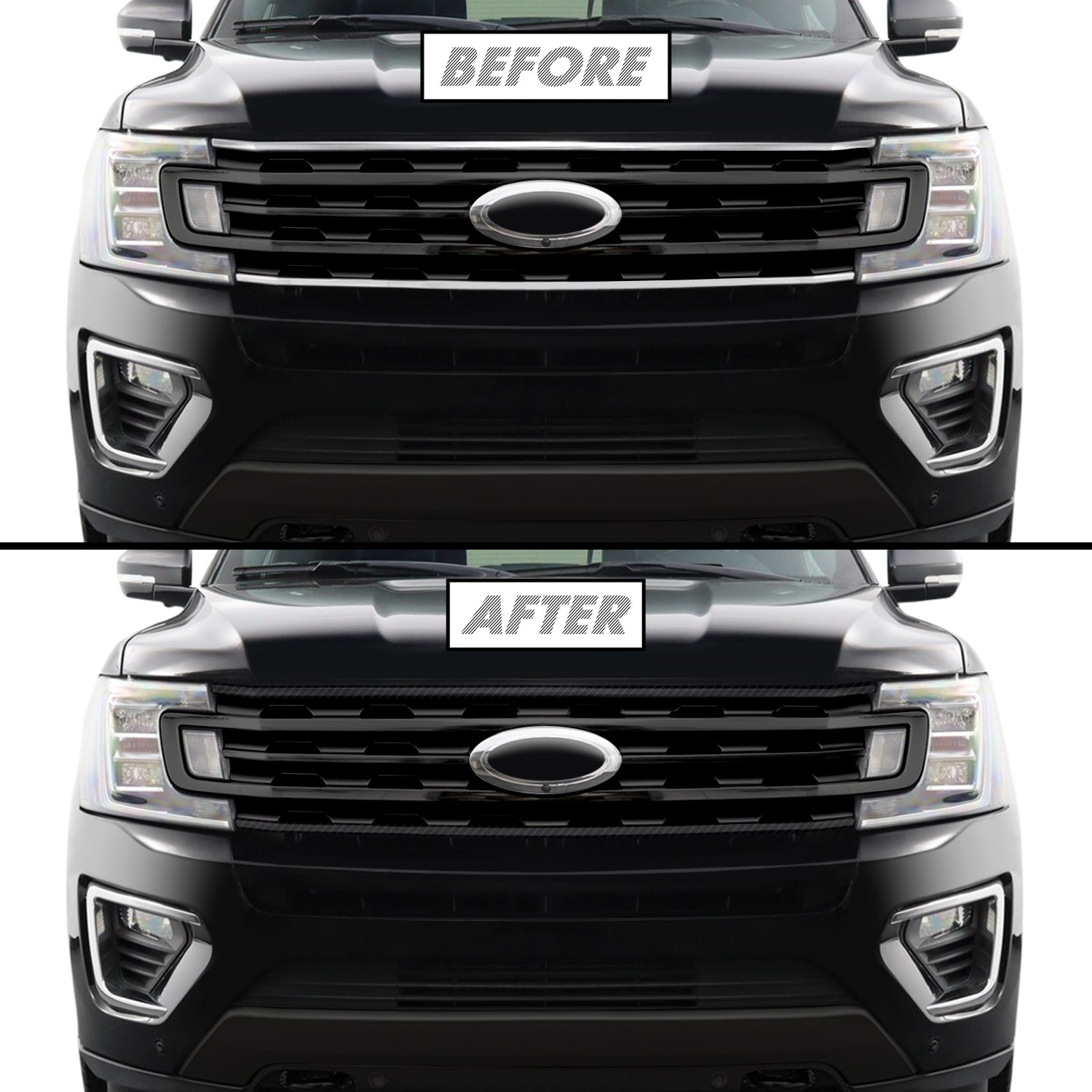 2018-2021 Ford Expedition | Front Grill Trim Chrome Delete PreCut Vinyl Wrap
