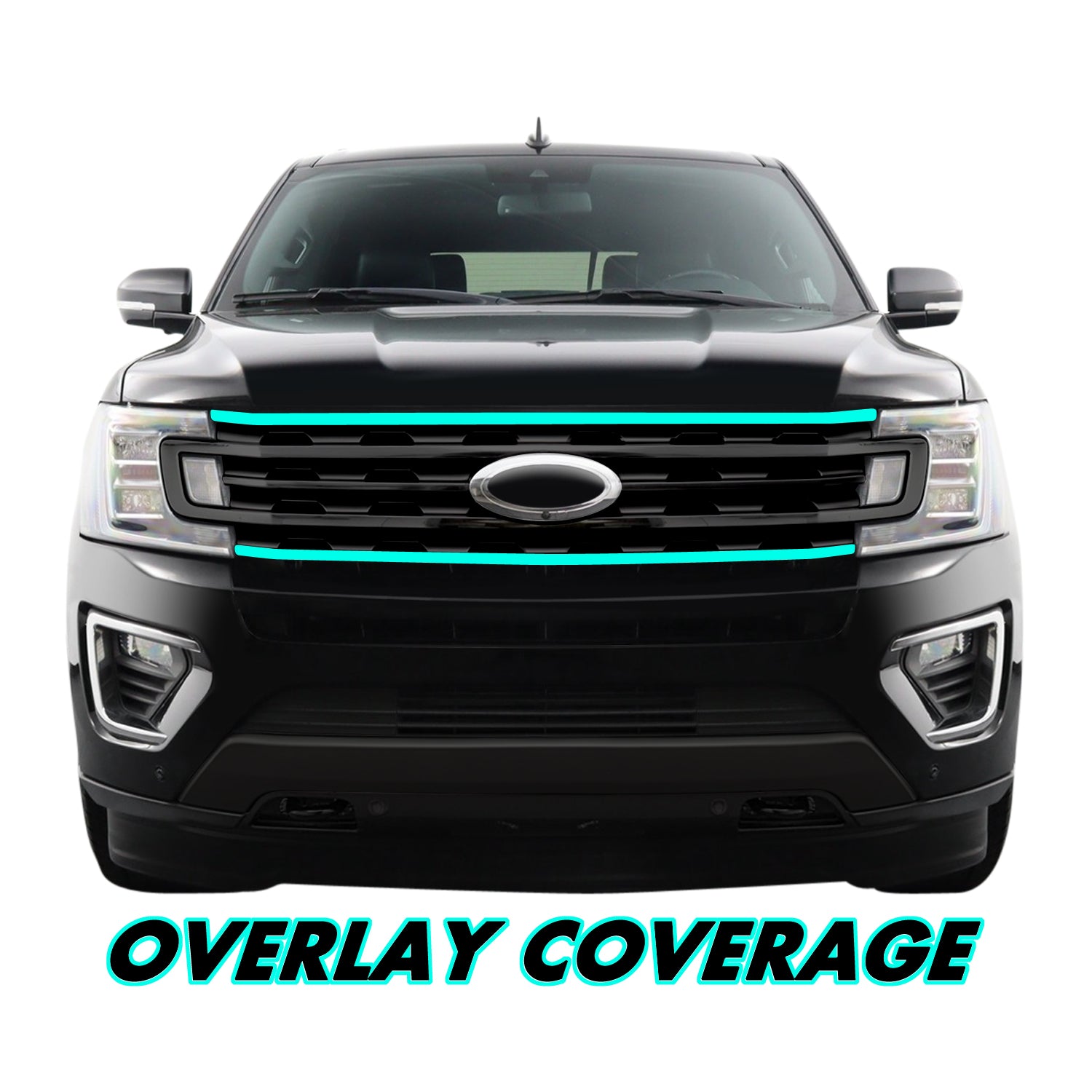 2018-2021 Ford Expedition | Front Grill Trim Chrome Delete PreCut Vinyl Wrap