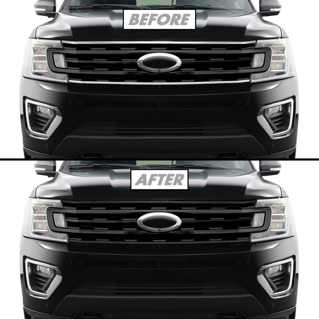 2018-2021 Ford Expedition | Front Grill Trim Chrome Delete PreCut Vinyl Wrap