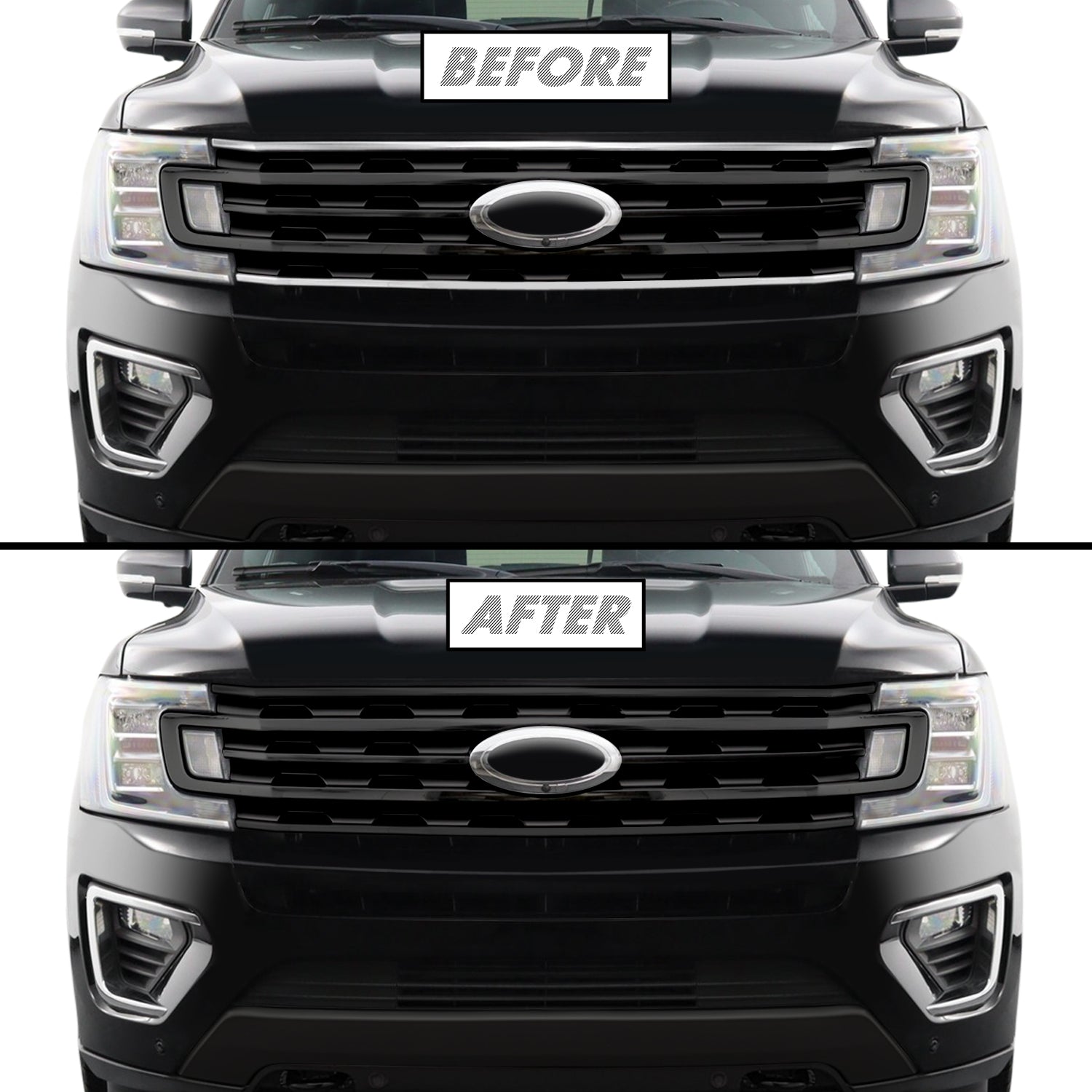 2018-2021 Ford Expedition | Front Grill Trim Chrome Delete PreCut Vinyl Wrap