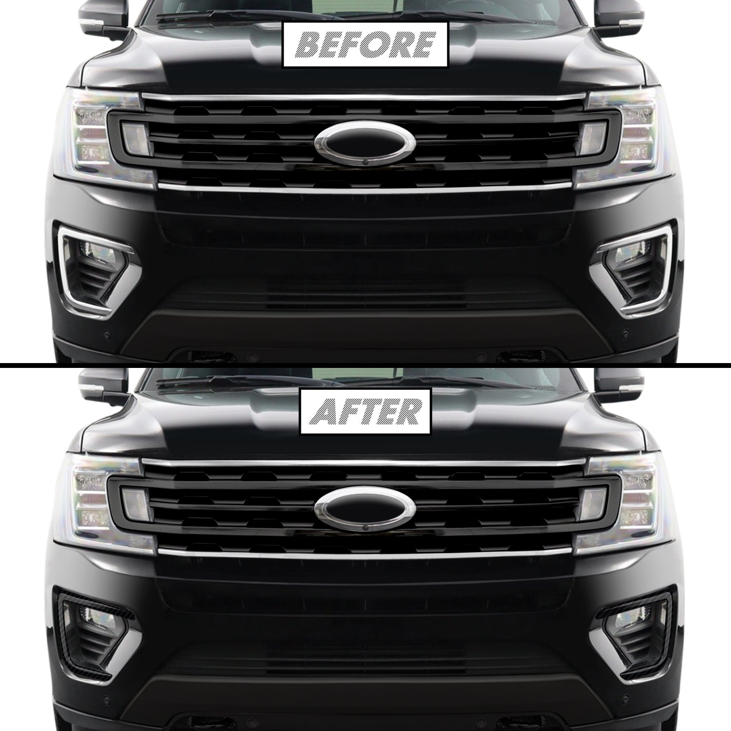 2018-2021 Ford Expedition | Fog Light Trim Chrome Delete PreCut Vinyl Wrap