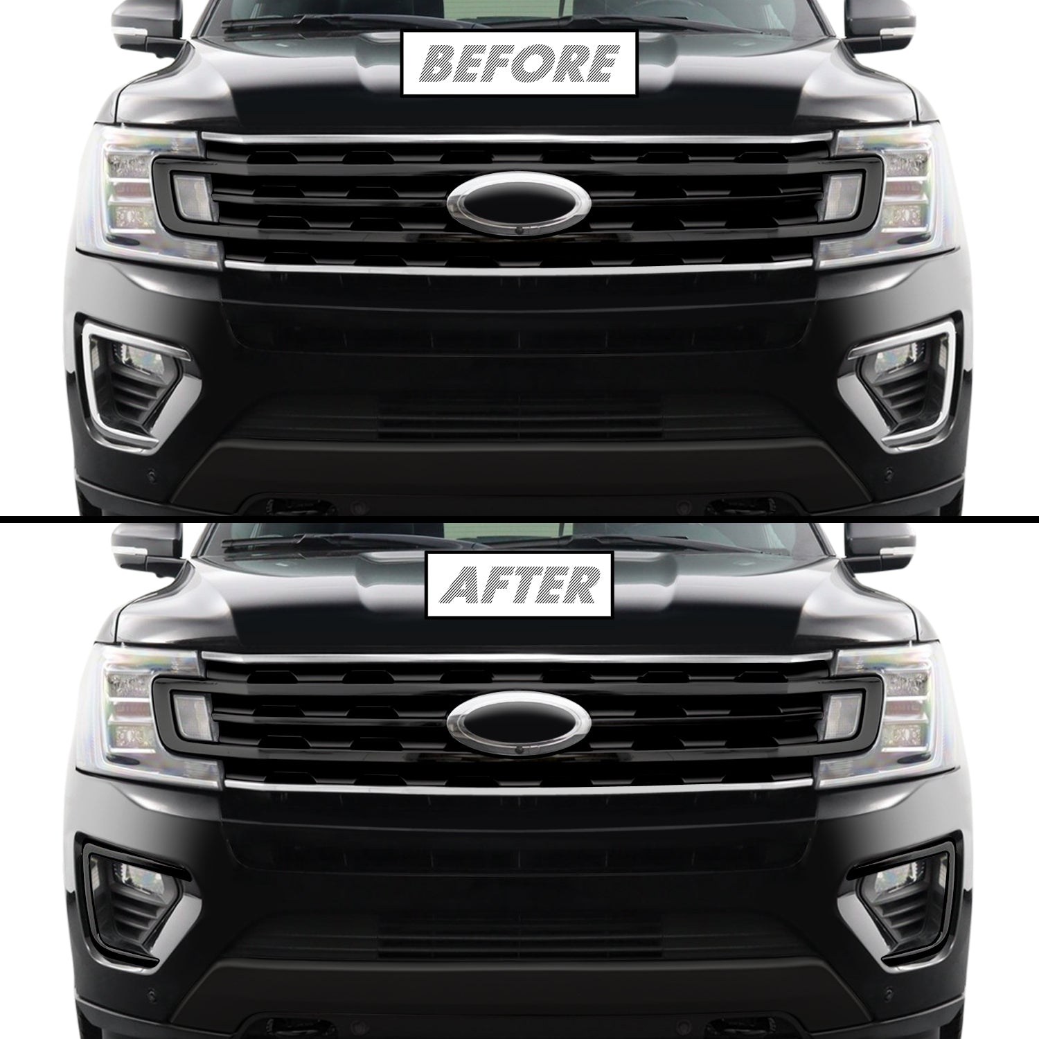 2018-2021 Ford Expedition | Fog Light Trim Chrome Delete PreCut Vinyl Wrap