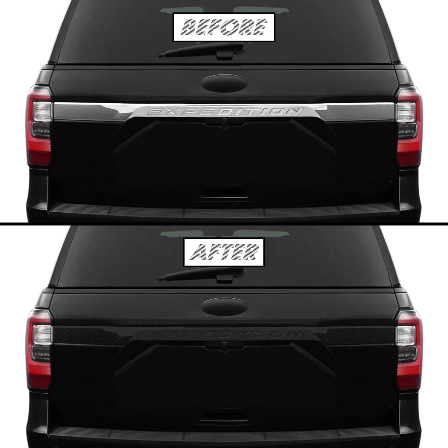 2018-2021 Ford Expedition | Tailgate Trim Chrome Delete PreCut Vinyl Wrap