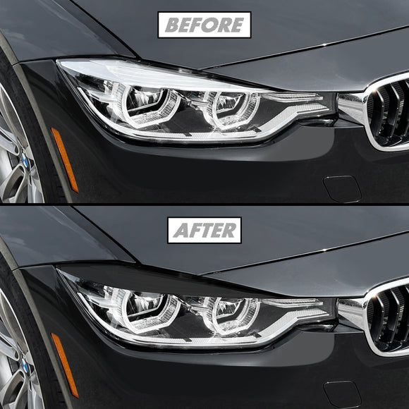 2012-2018 BMW 3 Series F30 Sedan | Headlight Eyelid PreCut Vinyl Overlays