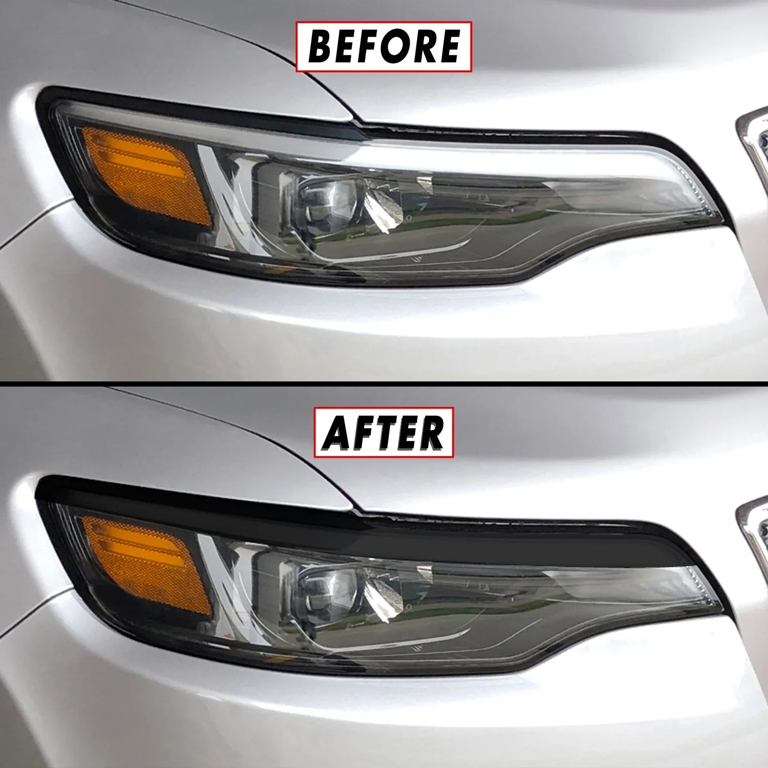 2019-2023 Jeep Cherokee | Headlight Eyelid PreCut Vinyl Overlays