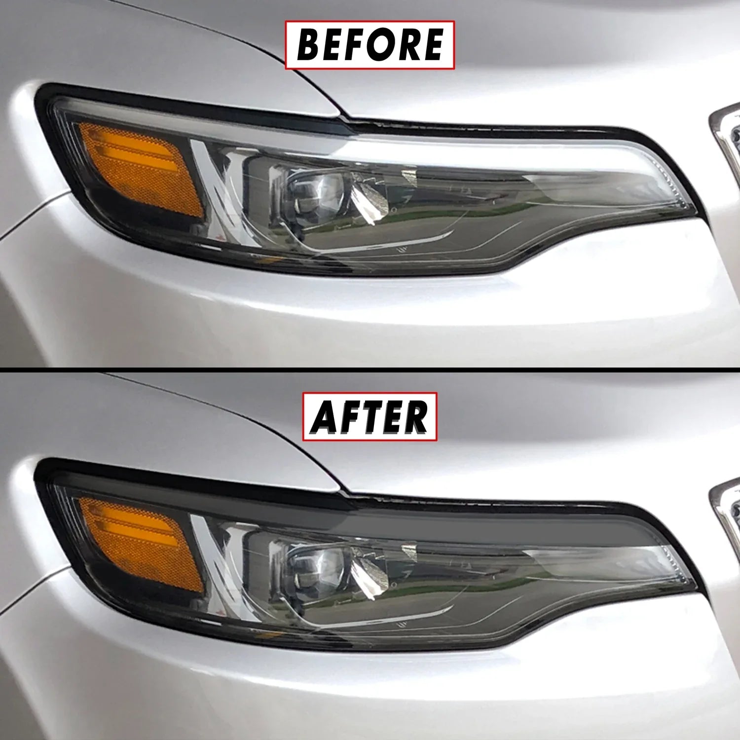 2019-2023 Jeep Cherokee | Headlight Eyelid PreCut Vinyl Overlays