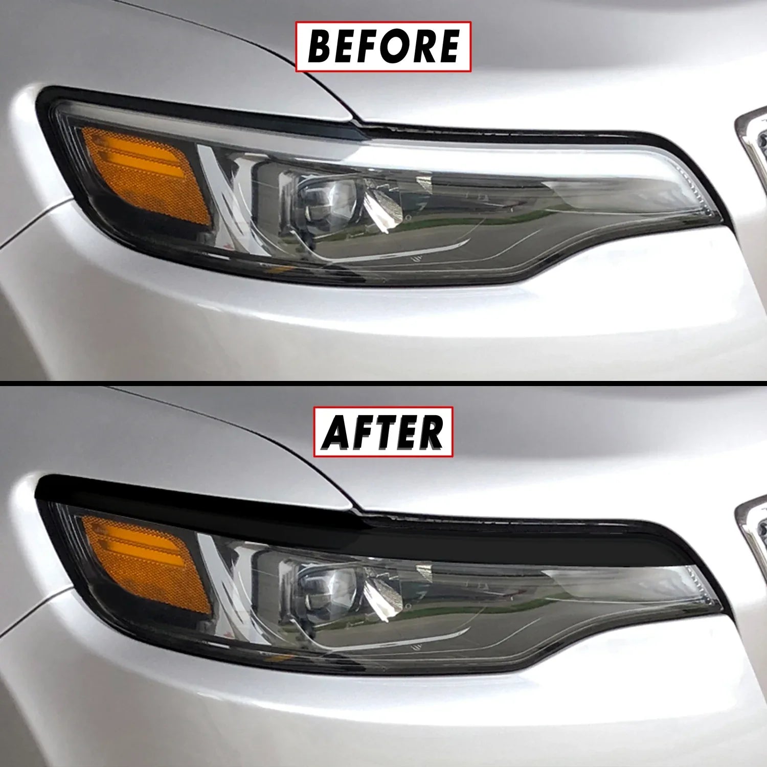 2019-2023 Jeep Cherokee | Headlight Eyelid PreCut Vinyl Overlays